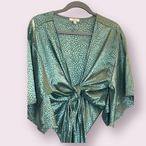 Kori-kimono silk green wrap.